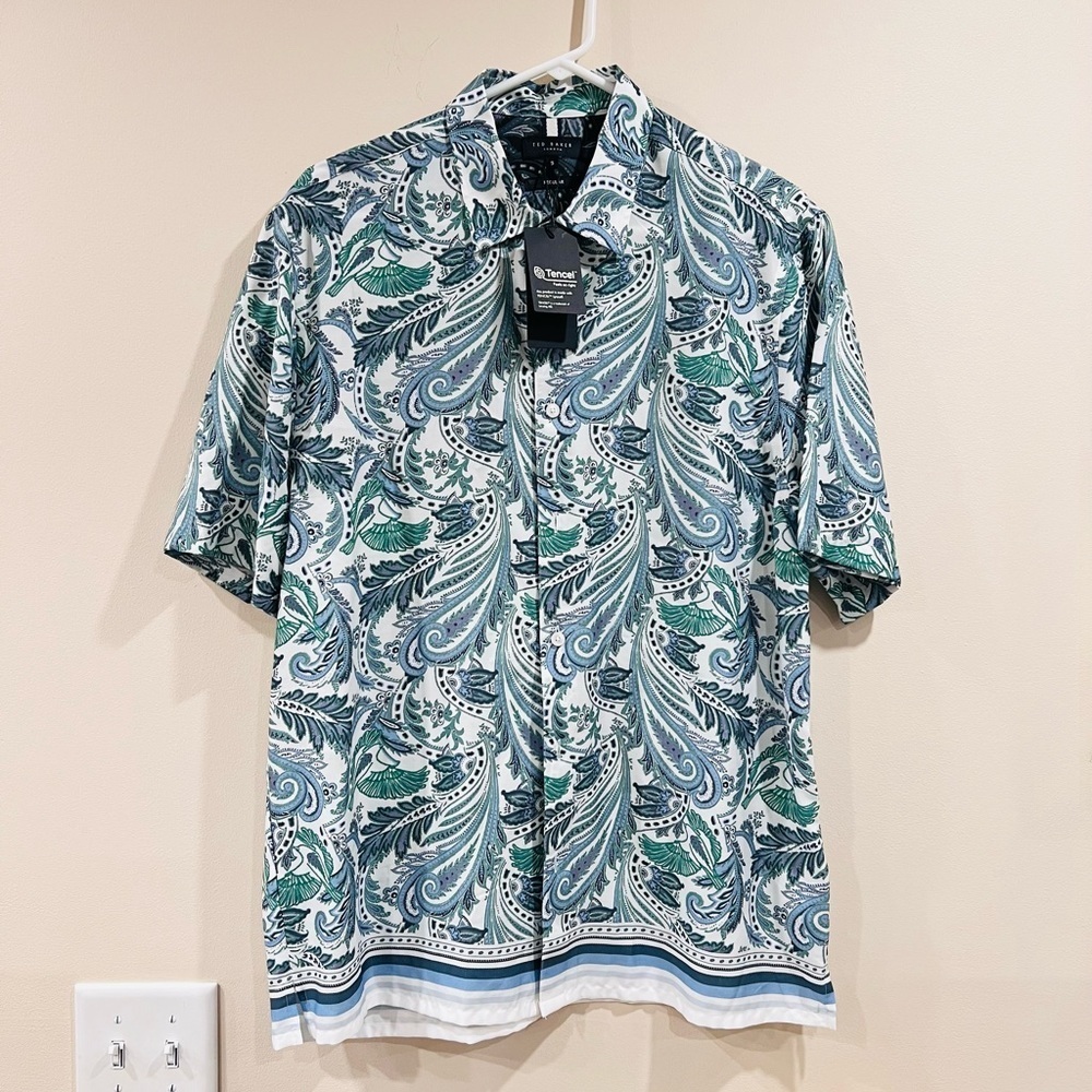 🔥Ted Baker Green and Blue Paisley Men's Shirt🔥